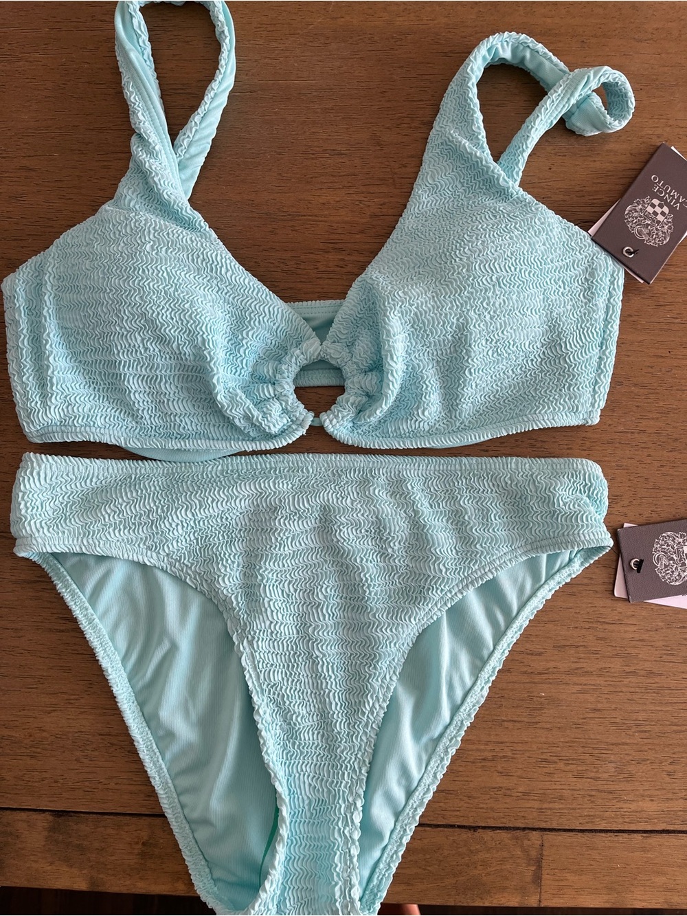 Light Aqua Textured Bikini Set